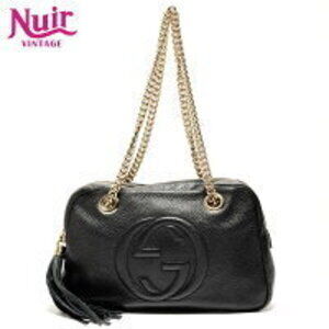 Gucci Soho Chain Leather Shoulder Bag Black